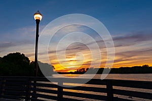 Beautiful sunset at river