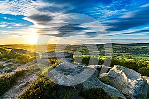 Sunset. Ilkley moor. Yorkshire