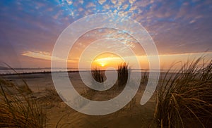 Beautiful sunset and sand dunes