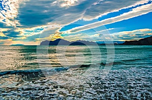 Beautiful sunset with sea