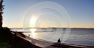 Beautiful sunset shots taken at the beach of Laboe in Germany on s sunny summer day