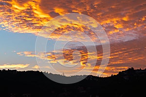 Beautiful sunset sky with amazing colorful clouds