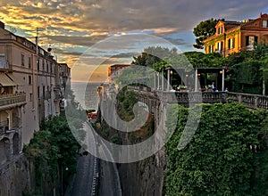 A Beautiful Sunset in Sorrento, Italy, Europe