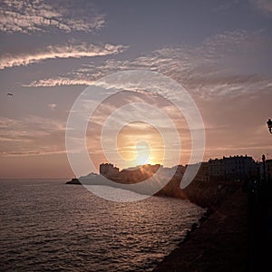 beautiful sunset in the Spanish city of CÃ¡diz on a September afternoon photo