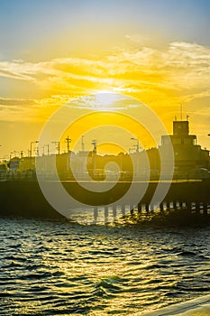 Beautiful sunset and street view in kamakura Japan