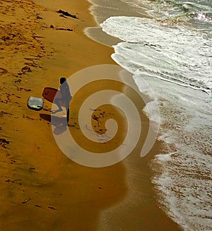 Beautiful sunset surf at Beach