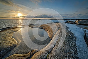 Beautiful sunset on Swedish coast