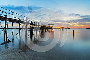 Beautiful sunset at Tanjung Pinggir  beach, Batam, Indonesia