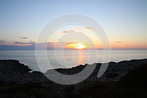 Evening on a cliff of Tremiti island photo
