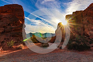 Beautiful sunset in the Valley of Fire. Arizona photo