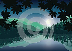 Beautiful sunset , Vector illustrations landscape