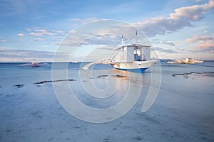 Beautiful sunset view of the beach on Panglao Island, Philippines