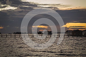 Beautiful sunset view in Egang - Egang, near Bum - bum Island , Semporna. Sabah, Malaysia. Borneo