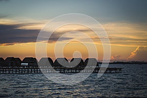 Beautiful sunset view in Egang - Egang, near Bum - bum Island , Semporna. Sabah, Malaysia. Borneo