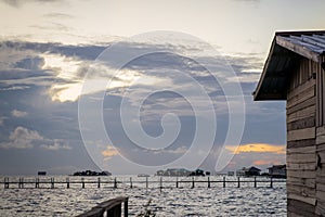 Beautiful sunset view in Egang - Egang, near Bum - bum Island , Semporna. Sabah, Malaysia. Borneo photo