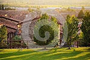 Beautiful sunset view of Lonato del Garda, a town and comune in the province of Brescia, in Lombardy