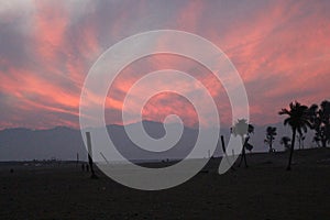 Beautiful sunset view at Purthu Beach, Basohli, also called as Mini Goa