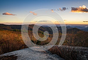 Beautiful Sunset View From  Sassafras Mountain South Carolina