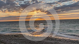 Beautiful sunset from the Whales Lighthouse (Phare des Baleines) on Île de Ré