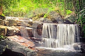 Beautiful Suoi Tranh waterfall in Phu Quoc, Vietnam
