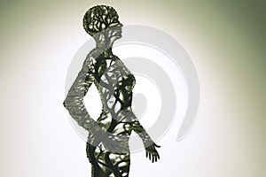 Beautiful and surreal woman body shape silhouettes and nature composition. Generative AI