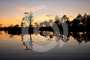 Beautiful suset on the lake