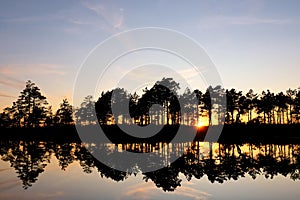 Beautiful suset on the lake