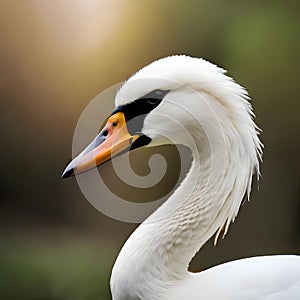 Beautiful swan in white - ai generated image