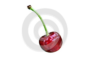 Beautiful Sweet Juicy Cherry isolated on white