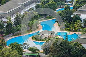 Beautiful swimming pools in hotels and resorts