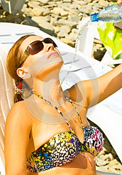 Beautiful swimsuit model