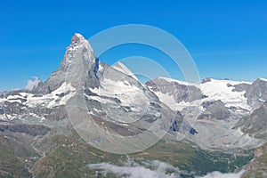 Beautiful Swiss Alps landscape with Matterhorn mountain view, summer mountains, Zermatt in Switzerland