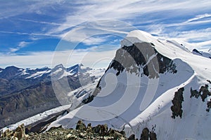 Beautiful Swiss Alps landscape with mountain view in summer, Zermatt, Switzerland