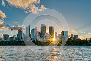 Beautiful Sydney downtown skyline during sunset, NSW, Australia