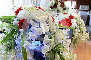 Beautiful Table with Flowers and Candles