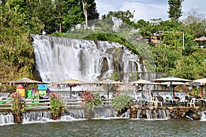 Beautiful Tad Koo Waterfall in Paksong District