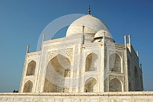 Beautiful Taj Mahal in Agra - famous landmark in Uttar Pradesh, India