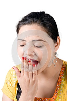 Beautiful taking yawning