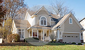 Beautiful Tan & Cream House in Afternoon Sunlight