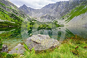 Beautiful summer lake in mountains. High tatras, Slovakia