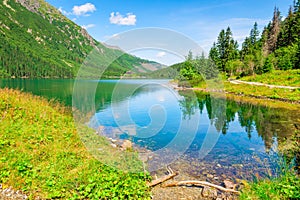 Beautiful Tatras Mountains and the famous mountain lake Morskie