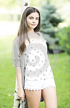 Beautiful teen girl outdoor