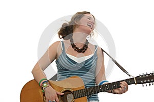 Beautiful teen guitarist