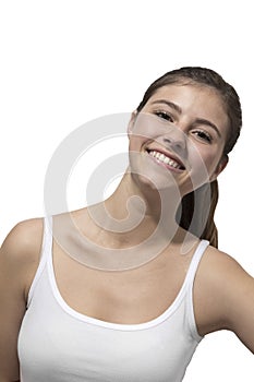 Beautiful teenage girl portrait happy smiling