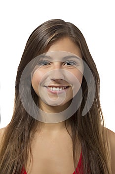 Beautiful teenage girl smiling portrait