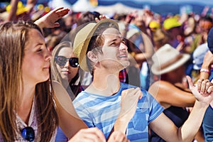 Beautiful teens at summer festival