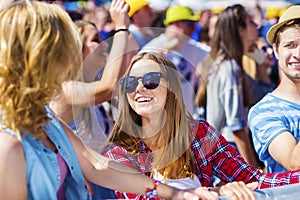 Beautiful teens at summer festival