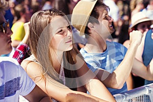 Beautiful teens at summer festival