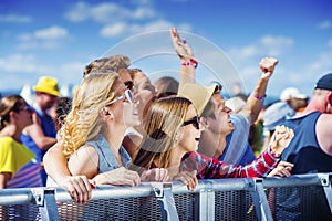 Beautiful teens at summer festival