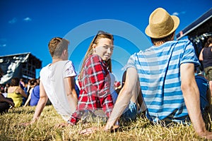 Beautiful teens at summer festival